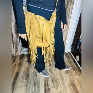 Yellow Fringe Shoulder Bag